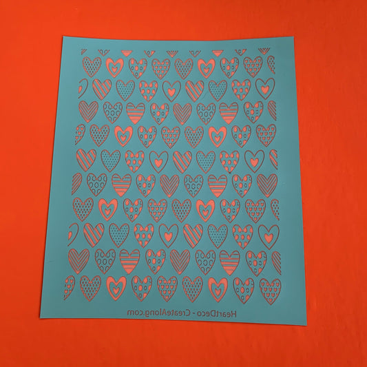 Silk Screen HeartDeco Stencil For Polymer Clay - Create Along 