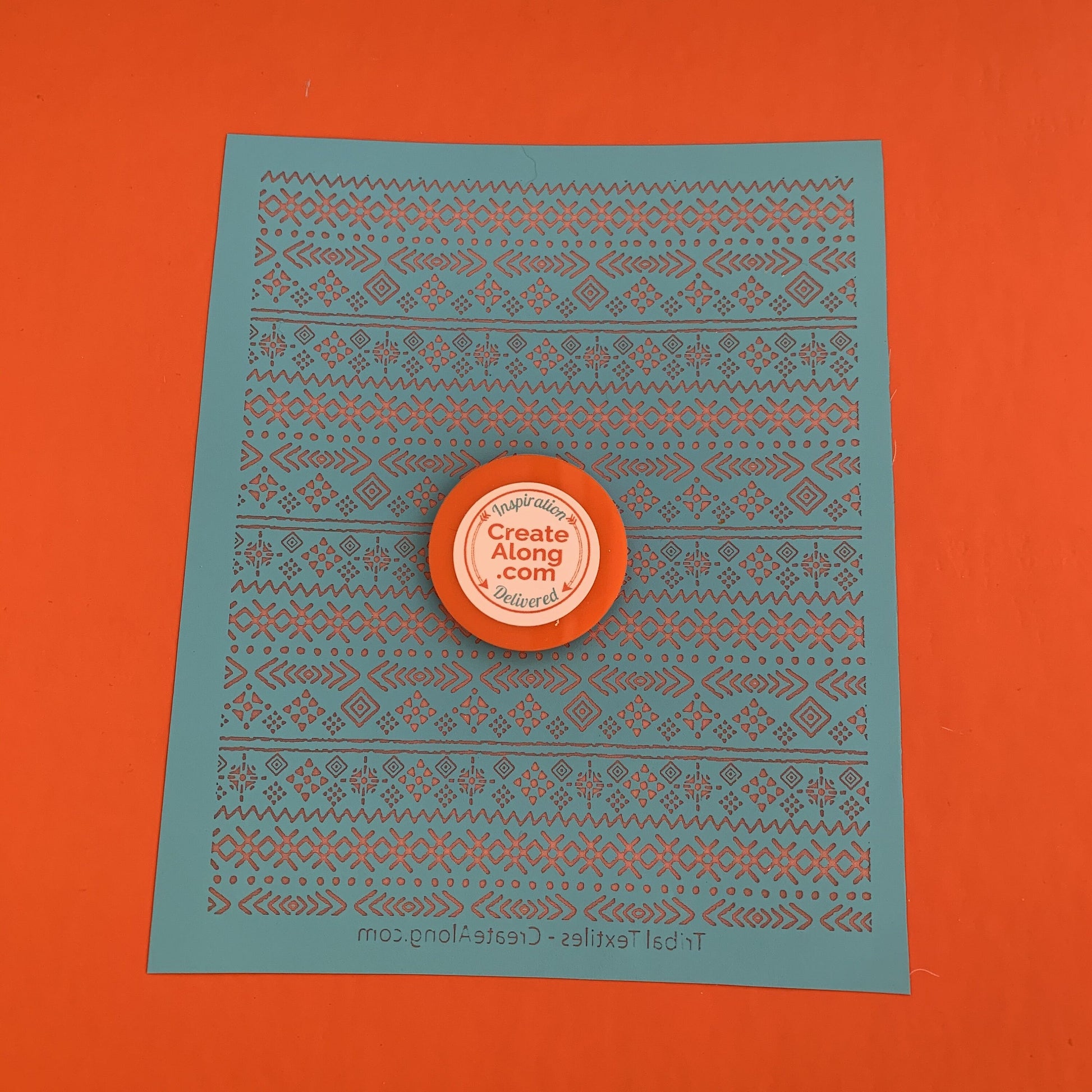 Silkscreen Tribal Textiles Stencil for Polymer Clay, Art Jewelry, and Mixed Media