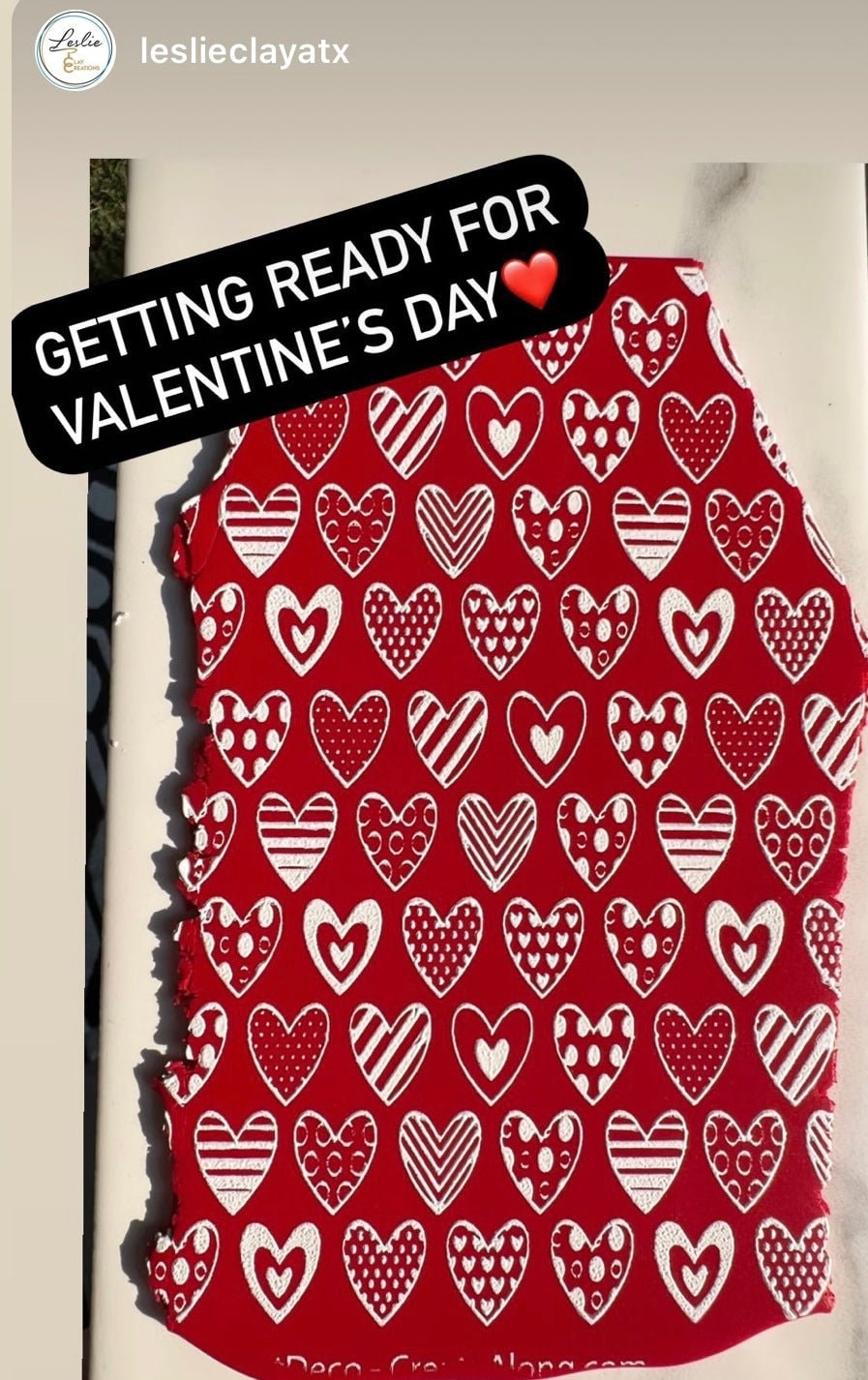 Silk Screen HeartDeco Stencil For Polymer Clay - Create Along 