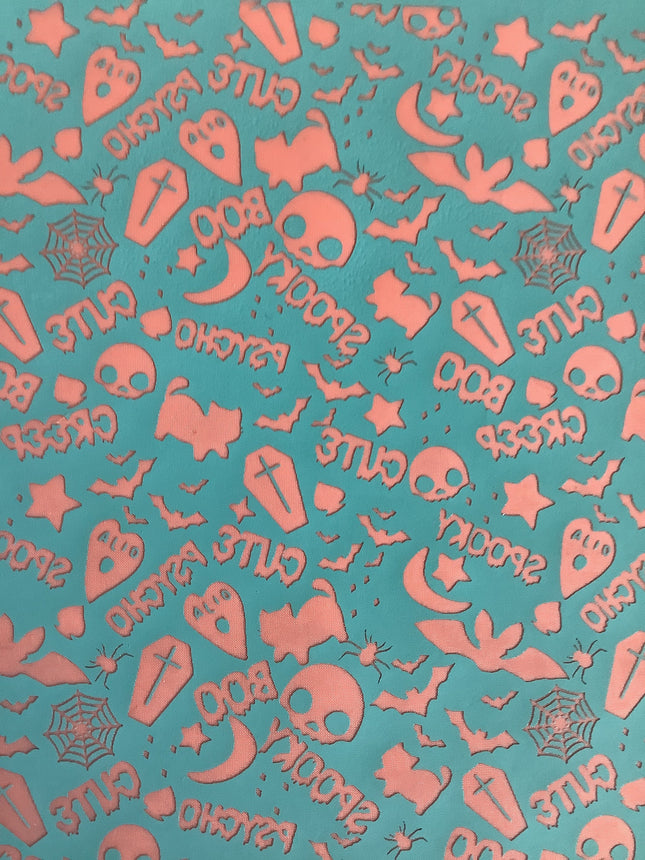 Halloween Silk Screen Spooky Cute coffin bat skull cat Stencil polymer clay silkscreen - Create Along 