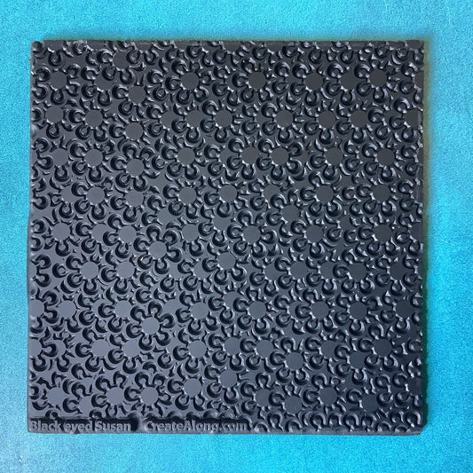 Black Eyed Susan Rubber Stamp Texture Sheet Mat for polymer clay metal clay mixed media art