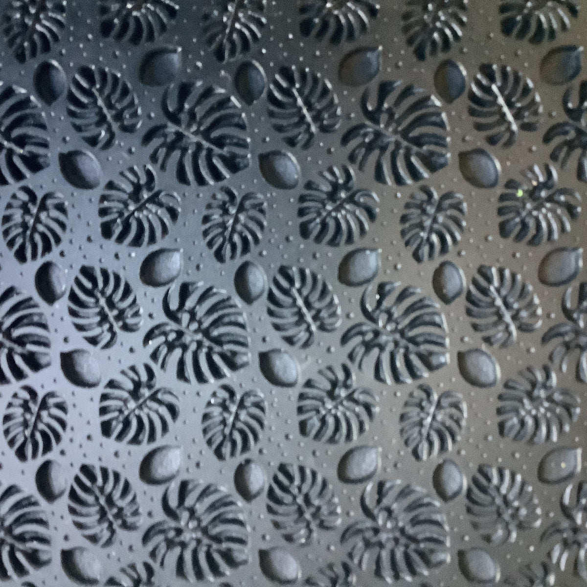 Tropical Leaves Monstera Rubber Stamp Texture Sheet Mat polymer clay metal clay mixed media art