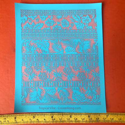 Tropical Vibe Silkscreen Stencil For Polymer Clay DIY - Create Along 