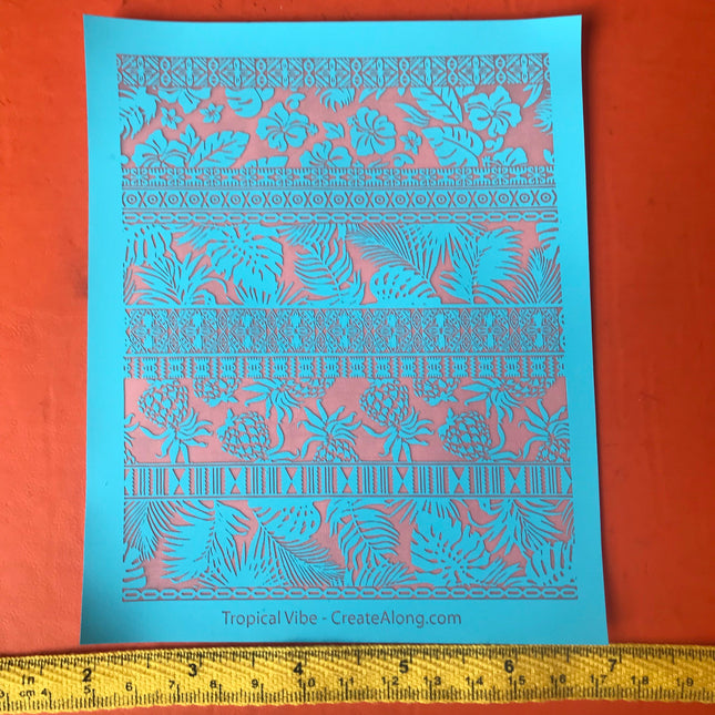 Tropical Vibe Silkscreen Stencil For Polymer Clay DIY - Create Along 