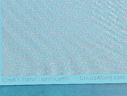 Cindi's Floral Honeycomb silkscreen polymer clay bee honey comb silk screen - Create Along 