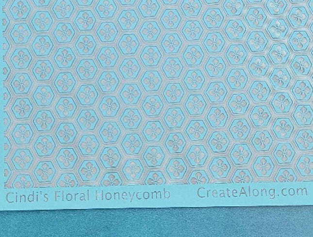 Cindi's Floral Honeycomb silkscreen polymer clay bee honey comb silk screen - Create Along 