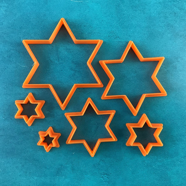 Hanukkah Star of David 6 polymer clay cutter set holiday clay earrings ornaments tags art - Create Along 