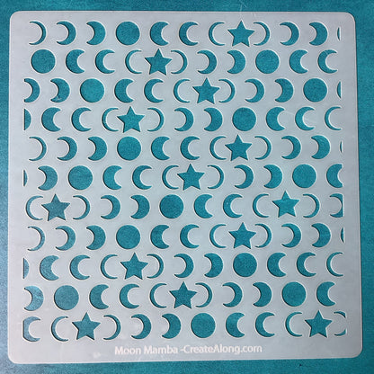 Clay Stencil Moon Mamba stencil mylar texture mat polymer clay pendant jewelry earrings ceramic paper mixed media - Create Along 