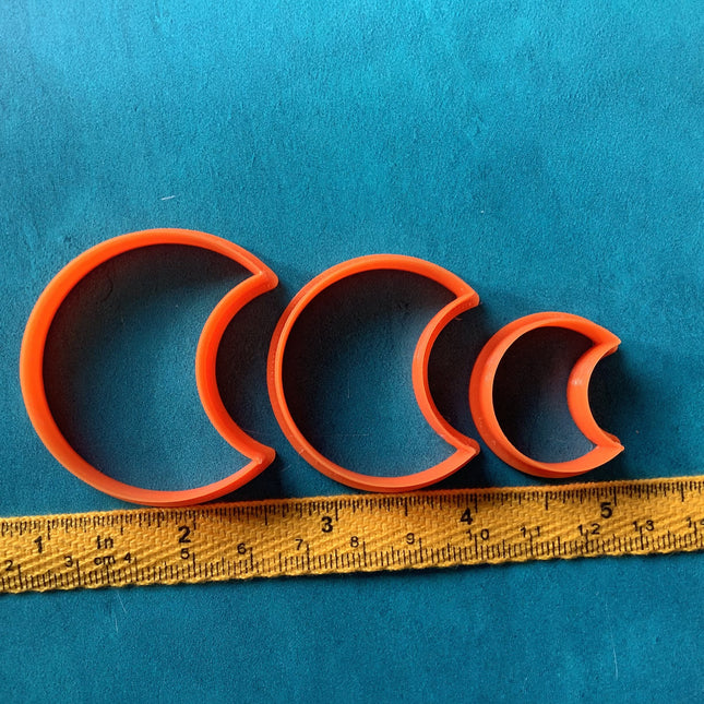 Waxing Moon Jewelry Sized set of 3 Cutters for Polymer Clay and Mixed Media DIY - Create Along 