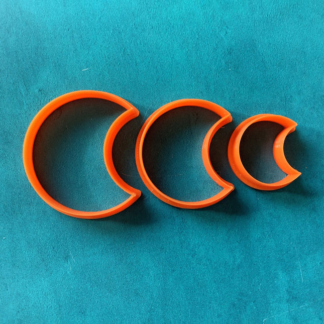 Waxing Moon Jewelry Sized set of 3 Cutters for Polymer Clay and Mixed Media DIY - Create Along 