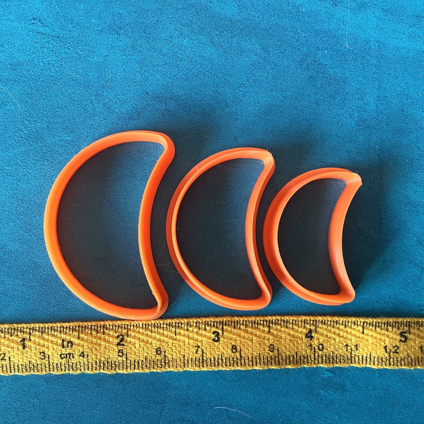 Jelly Bean Moon Jewelry Sized set of 3 Cutters for Polymer Clay and Mixed Media DIY