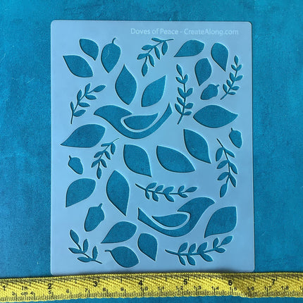 Clay Stencil Doves of Peace Mylar Stencil texture sheet for polymer clay earrings art jewelry mixed media - Create Along 