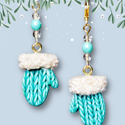 Christmas Winter Wonderland sweater mittens polymer clay cutter set earrings holiday - Create Along 