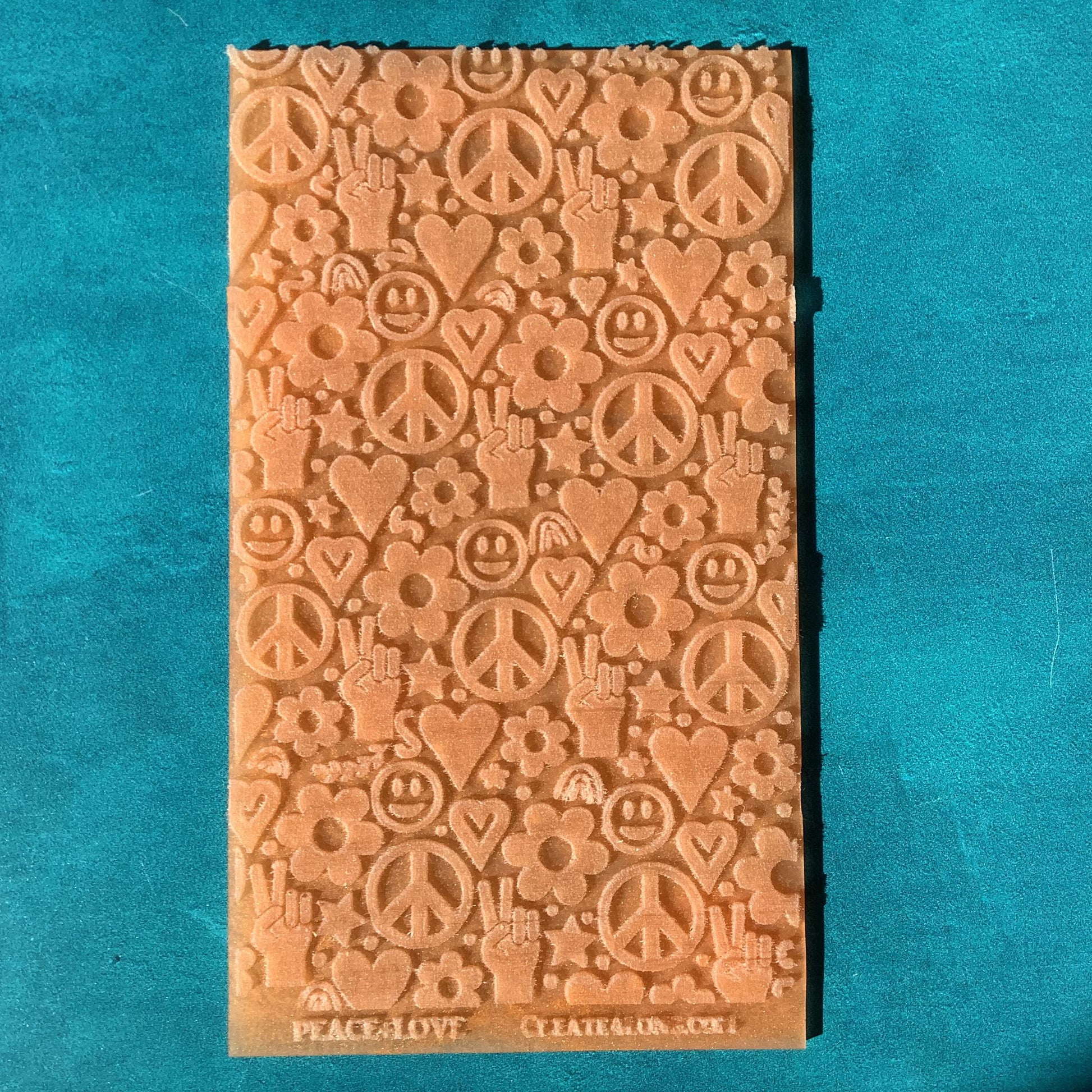 Peace & Love Texture Sheet for polymer clay and mixed media stamping