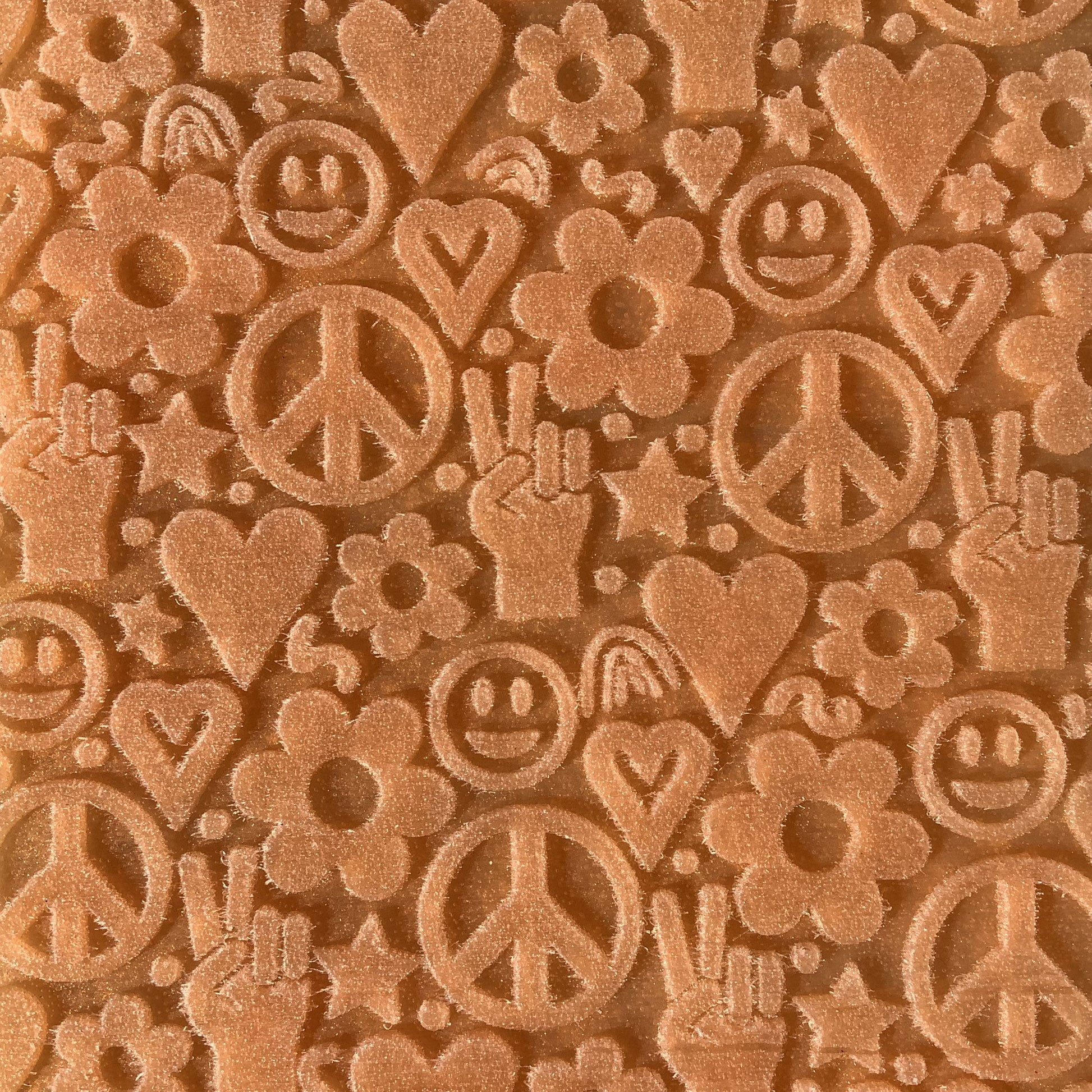 Peace & Love Texture Sheet for polymer clay and mixed media