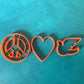 Peace, Love & Dove heart Jewelry Sized set of 3 Cutters for Polymer Clay and Mixed Media DIY