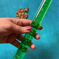 GREEN Acrylic Roller colorful bubbles rolling pin rod for polymer clay pastry earthen pottery ceramic porcelain dough cookies