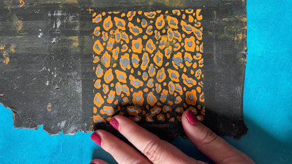 Layered silk screen stencil Large Leopard polymer clay pattern for earrings art decor journal covers silkscreen animal print - Create Along 