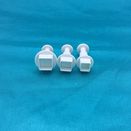 Mini Square Plunger Cutters Set Of 3 Graduated Sizes For Polymer Clay - Create Along 