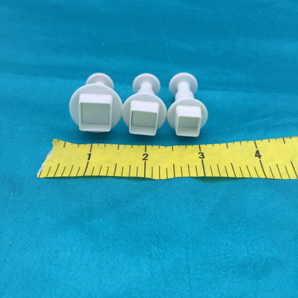 Mini Square Plunger Cutters Set Of 3 Graduated Sizes For Polymer Clay - Create Along 