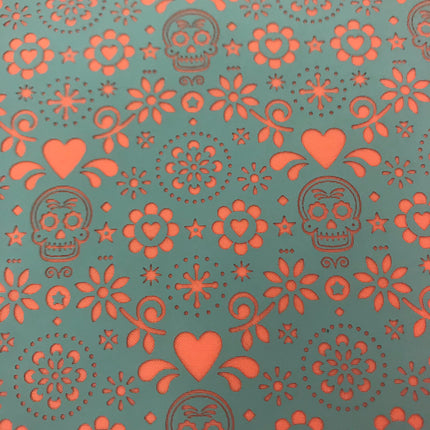 Silk Screen MexiSkulls Halloween day of the Dead Stencil for Polymer Clay, Art Jewelry, Mixed Media - Create Along 