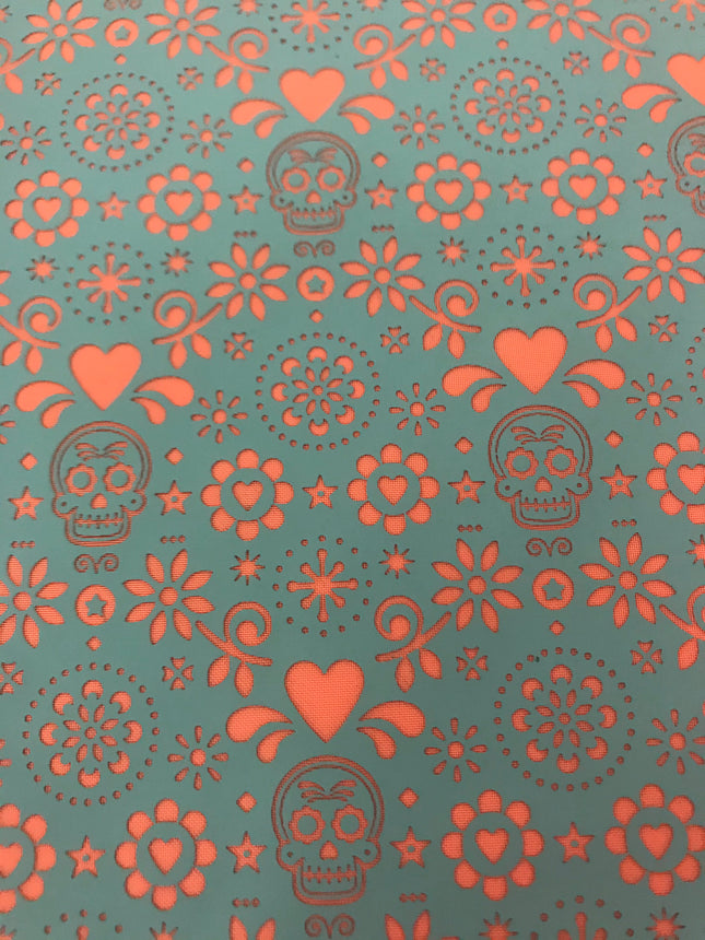 Silk Screen MexiSkulls Halloween day of the Dead Stencil for Polymer Clay, Art Jewelry, Mixed Media - Create Along 