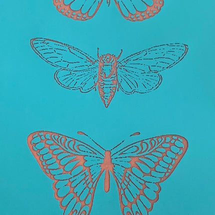 Silkscreen Polymer Clay Butterflies Cicada Trading Coins Stencil great for art jewelry and mixed media - Create Along 