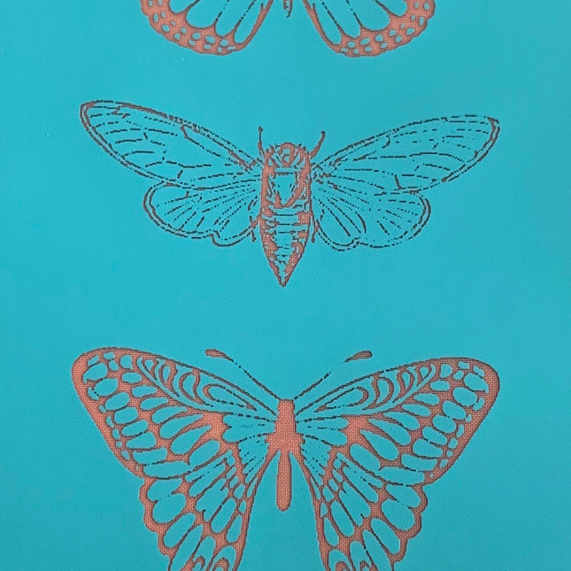 Silkscreen Polymer Clay Butterflies Cicada Trading Coins Stencil great for art jewelry and mixed media - Create Along 