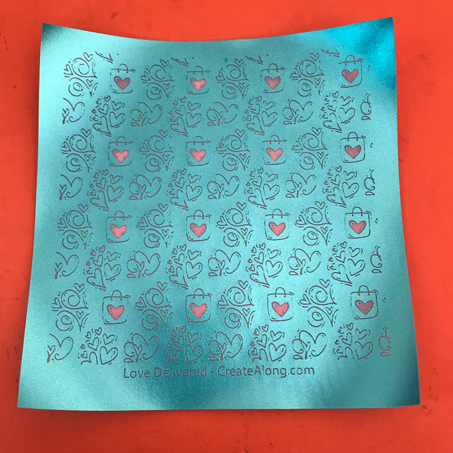 Love Delivered Heart Valentines Day Silkscreen Stencil Crafting, Polymer Clay, Art Jewelry, and Mixed Media - Create Along 