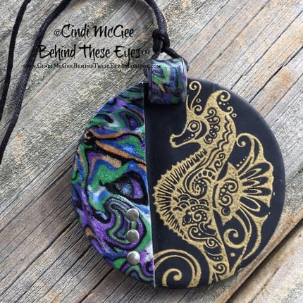 Silkscreen Cindi's Elegant Sea Life polymer clay Stencil Pattern - Create Along 