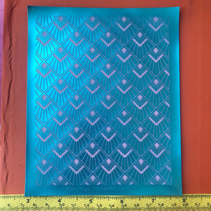 Deco Rays Silkscreen Stencil Crafting, Polymer Clay, Art Jewelry, Mixed Media - Create Along 
