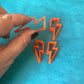 Bolts of Lightning polymer clay cutter set jewelry earrings pendant small sharp clay cutters