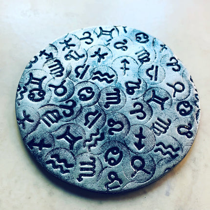 Texture Tips stamps Zodiac Signs Horoscope Set of 12 small stamp set for polymer clay and mixed media - Create Along 