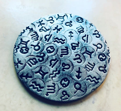 Texture Tips stamps Zodiac Signs Horoscope Set of 12 small stamp set for polymer clay and mixed media - Create Along 