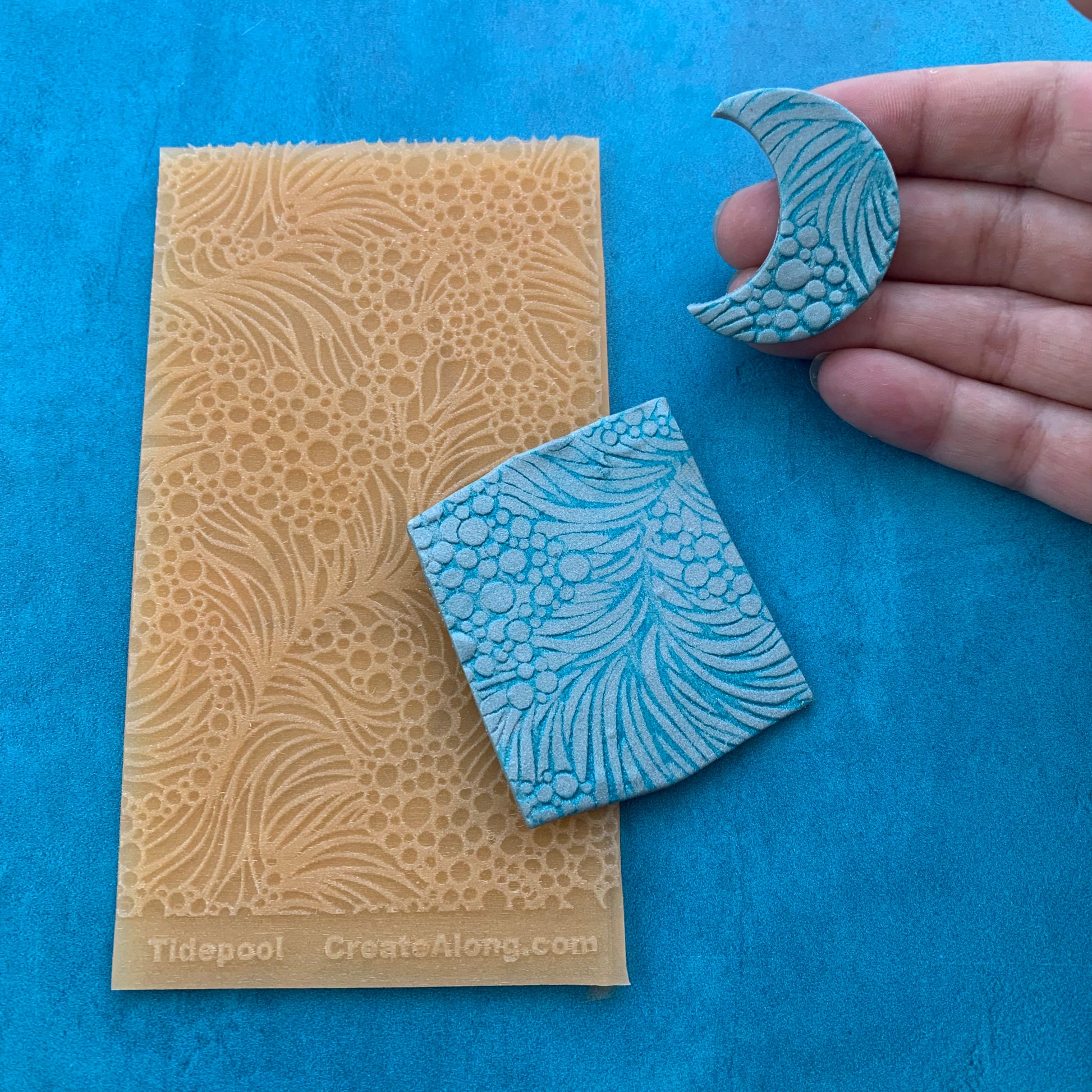Tide Pool ocean seaweed Texture Mat Silicone rubber Stamp for polymer