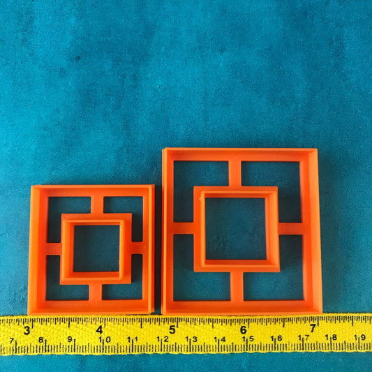 Square donut center cut out polymer clay cutter set earrings pendants jewelry