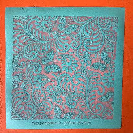 Misty Butterflies butterfly Silkscreen for Polymer Clay and Mixed Media - Create Along 