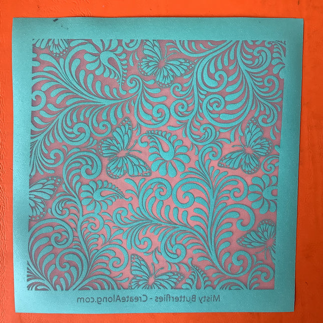 Misty Butterflies butterfly Silkscreen for Polymer Clay and Mixed Media - Create Along 