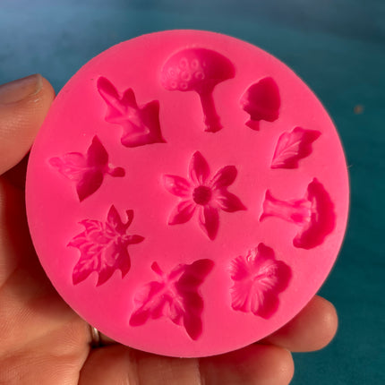 Ultimate Fairy Door + House accessories Polymer Clay Resin Mold - flower leaf mushroom - Create Along 