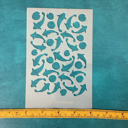 Koi Gold Fish Lily Pond Mylar Stencil texture sheet for polymer clay earrings art jewelry mixed media - Create Along 