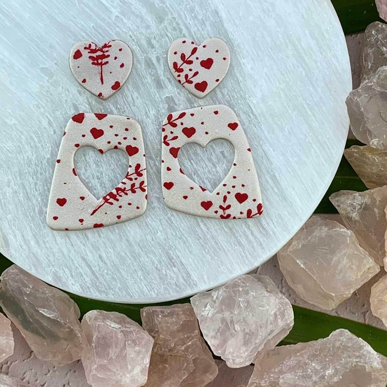 Heart polymer online clay earrings