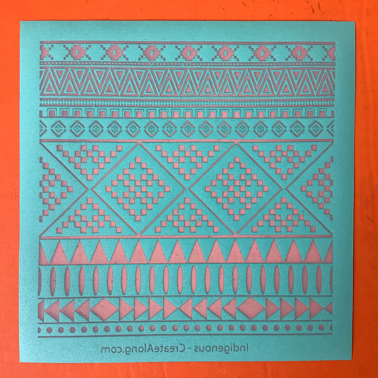 Indigenous Tribal Repeating Design Silkscreen for Polymer Clay and Mixed Media