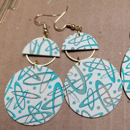 Syn’s #17 Mod Mid Century 50's Ovals Silkscreen For Crafting Polymer Clay + Mixed Media - Create Along 