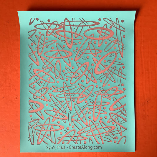 Syn’s #16A Overlapping Ovals Geometric Silkscreen For Crafting Polymer Clay + Mixed Media metric