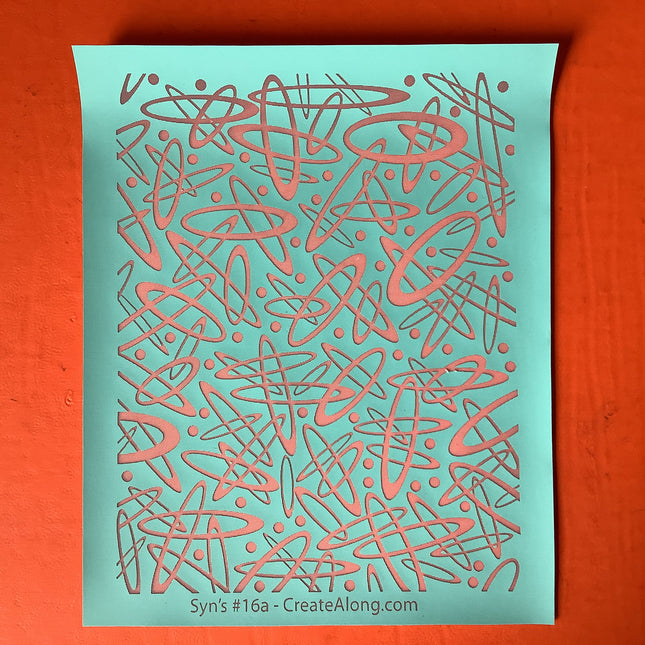 Syn’s #16A Overlapping Ovals Geometric Silkscreen For Crafting Polymer Clay + Mixed Media metric - Create Along 