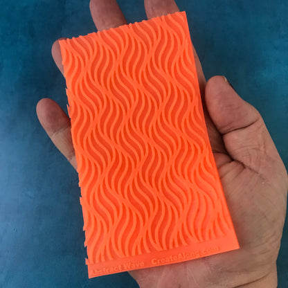 Abstract Waves Texture Mat Silicone rubber Stamp for polymer clay paper Gelli plate and resin