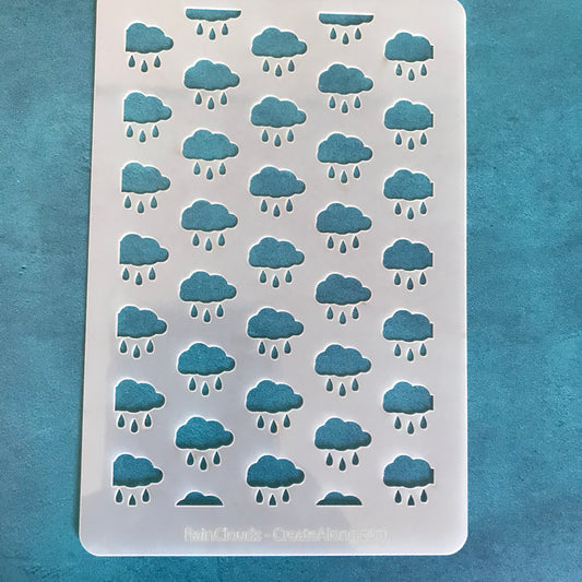 Rain Clouds Mylar Stencil texture sheet for polymer clay earrings art jewelry mixed media