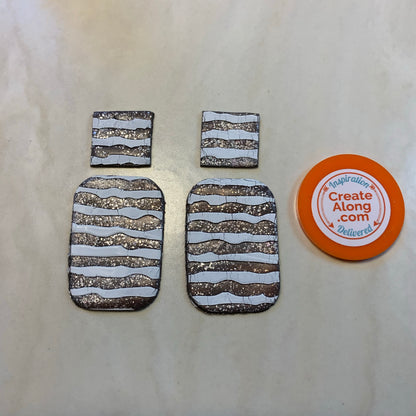 Ripped design Mylar Stencil great for Polymer Clay Art Jewelry Mixed Media - Create Along 