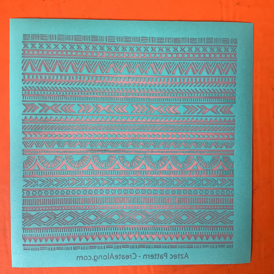 Aztec Tribal Ethnic Pattern Silkscreen for Polymer Clay and Mixed Media