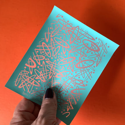Syn’s #16A Overlapping Ovals Geometric Silkscreen For Crafting Polymer Clay + Mixed Media metric - Create Along 
